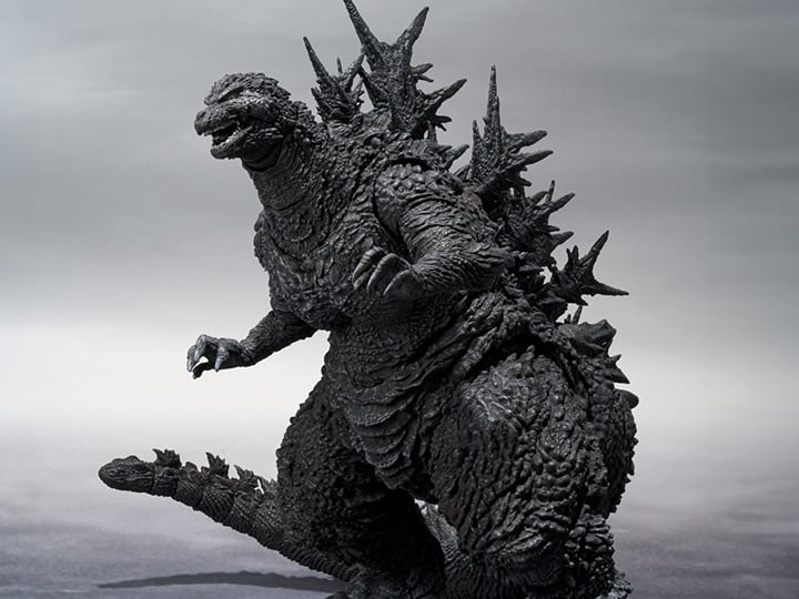 Pre Order Godzilla Minus One S.H.MonsterArts Godzilla (Minus Color Version) black and white