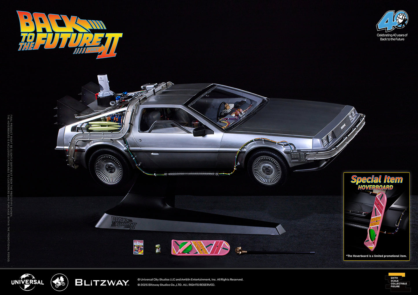 Pre Order Back to the Future II Delorean Time Machine 1/6 by Blitzway (+Bonus)