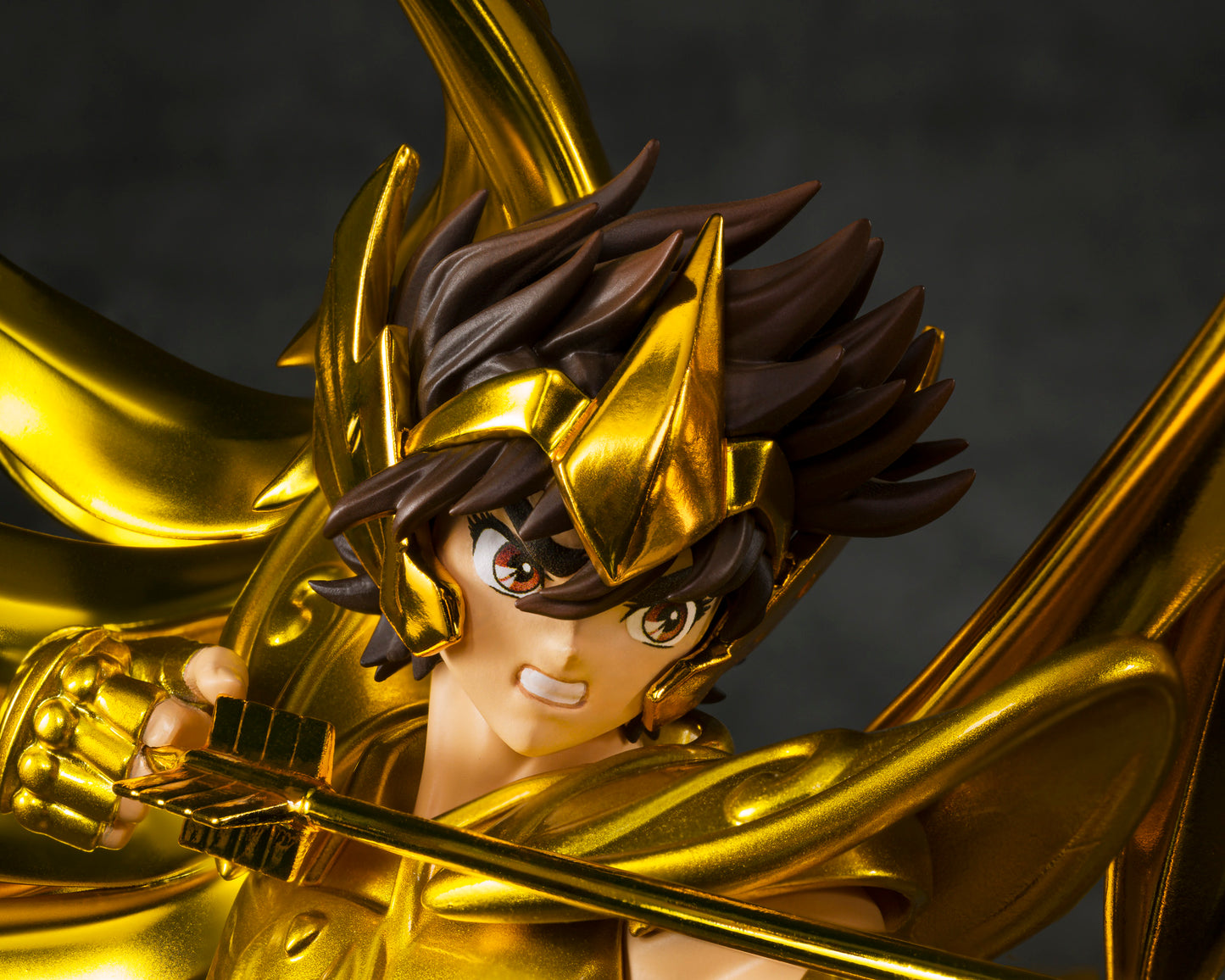 SAGITTARIUS SEIYA "SAINT SEIYA", TAMASHII NATIONS Figuarts Zero Touche Métallique close up head shot