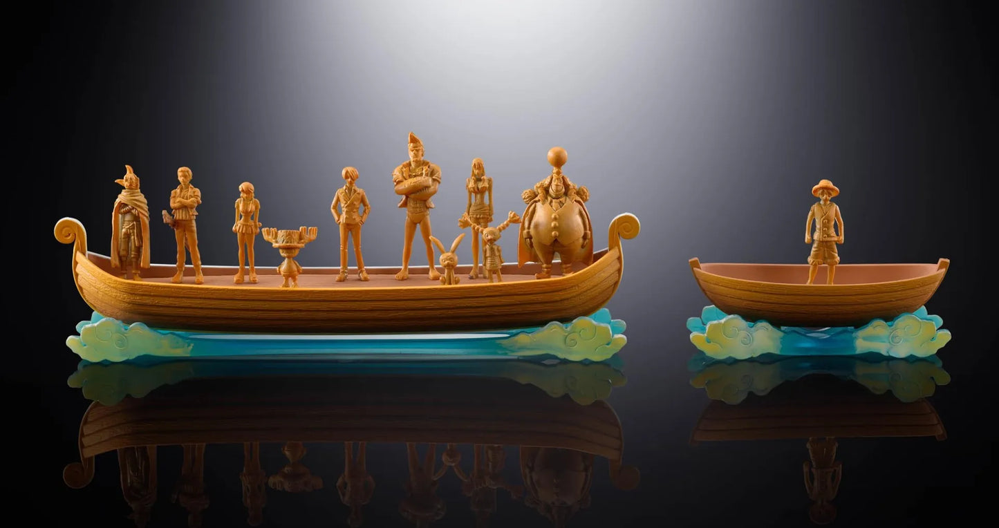 Chogokin Going Merry - One Piece - Animation 25th Anniversary Memorial Edition - "One Piece", TAMASHII NATIONS Chogokin crew on boat