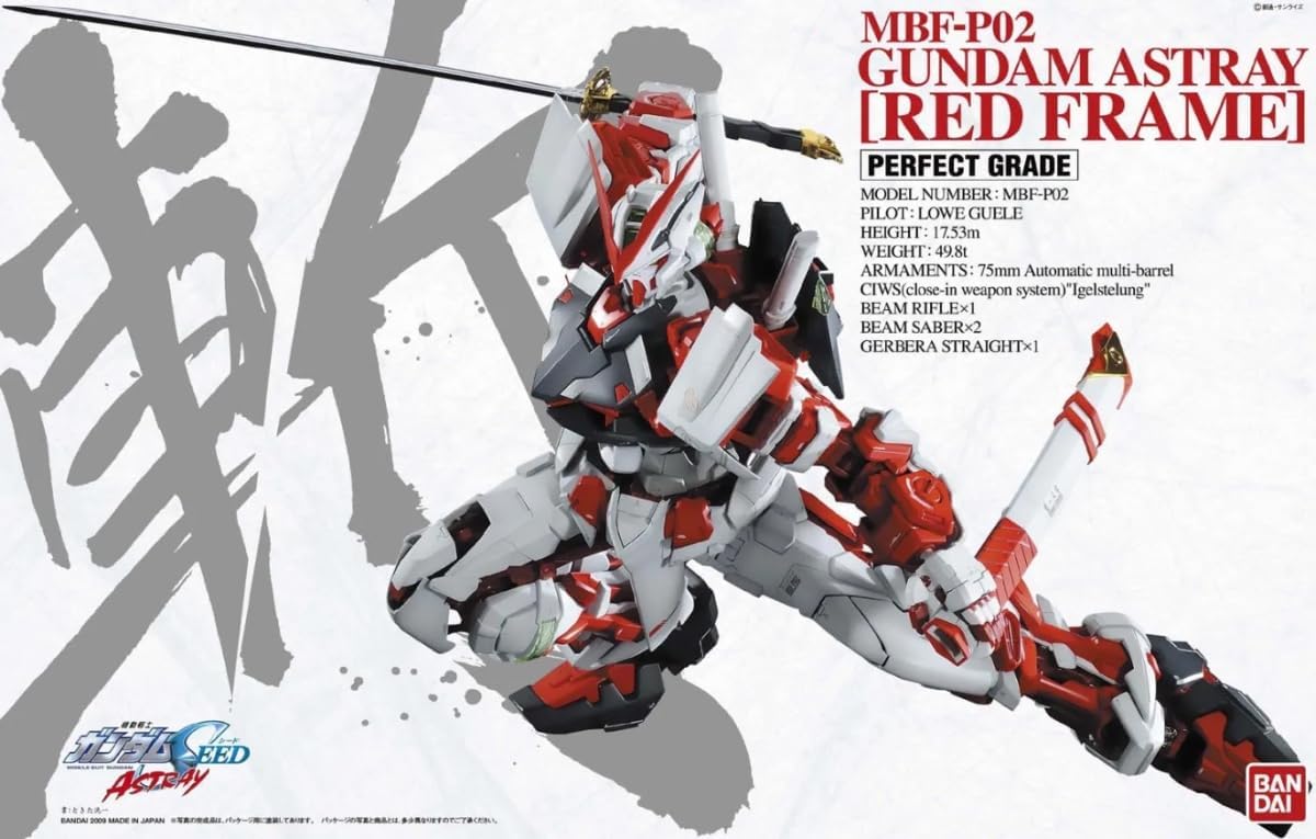 PG MBF-P02 Gundam Astray Red Frame "Gundam Seed" - Bandai Hobby 1/60 Scale Perfect Grade Model Kit