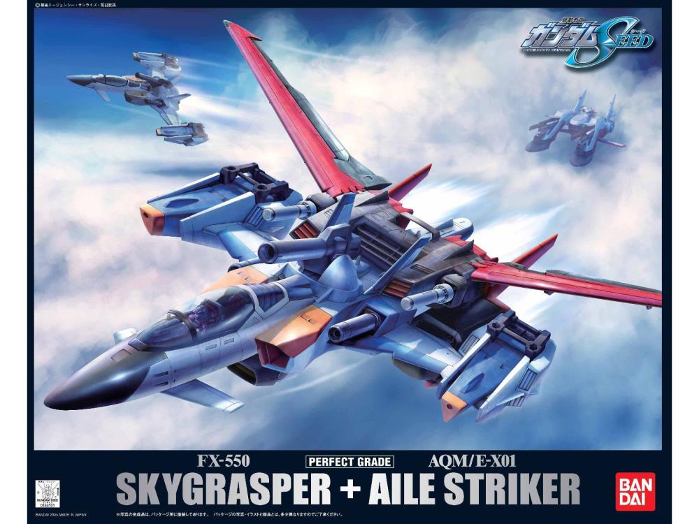 PG FX-550 Skygrasper + AQM/E-X01 Aile Striker "Gundam Seed" - Bandai Hobby 1/60 Scale Perfect Grade Model Kit