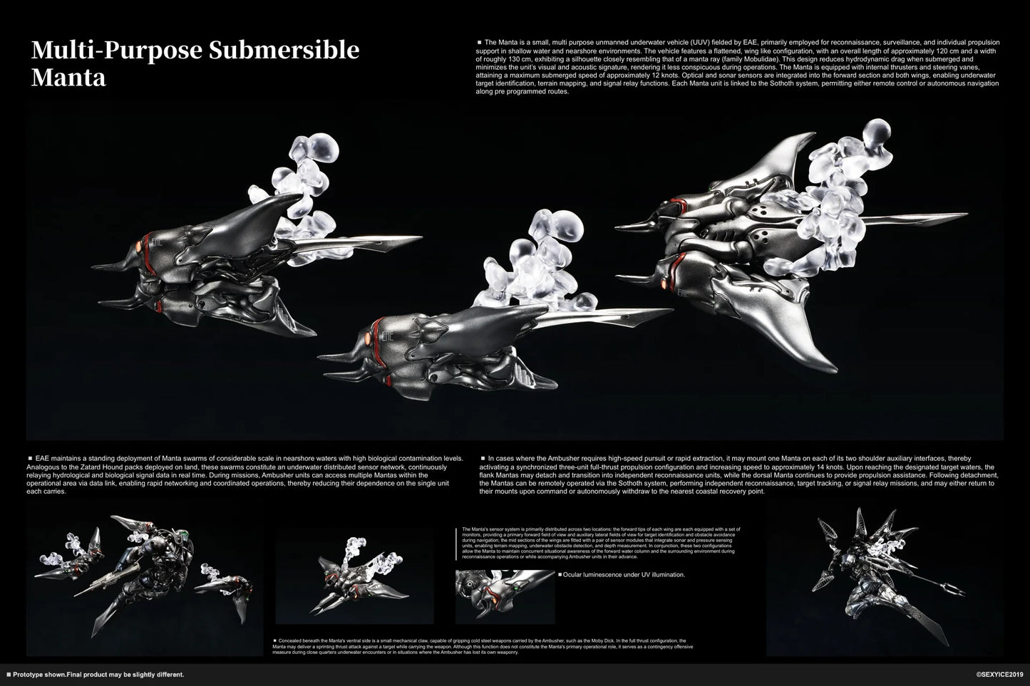 Sexy Ice Vermin: EAE Biological Weapon Multi-Purpose Submersible Manta– 1/12 Scale | Sexy Ice 2019 Studio
