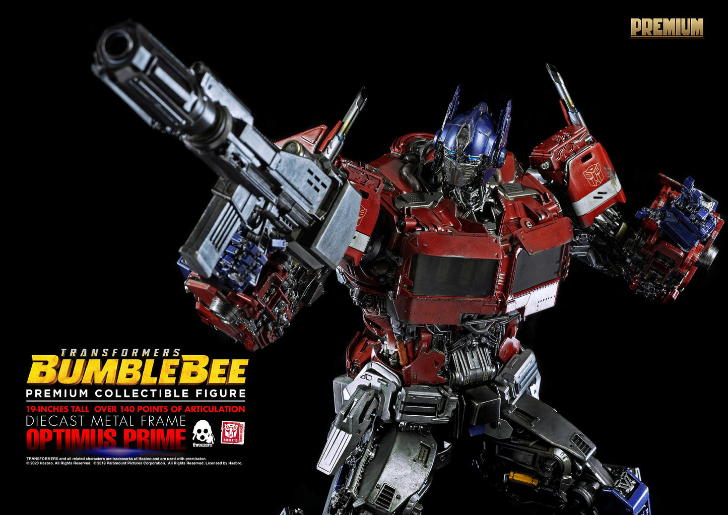 Premium Optimus Prime Diecast Metal Frame Statue "Transformers Bumblebee" - Hasbro and Threezero