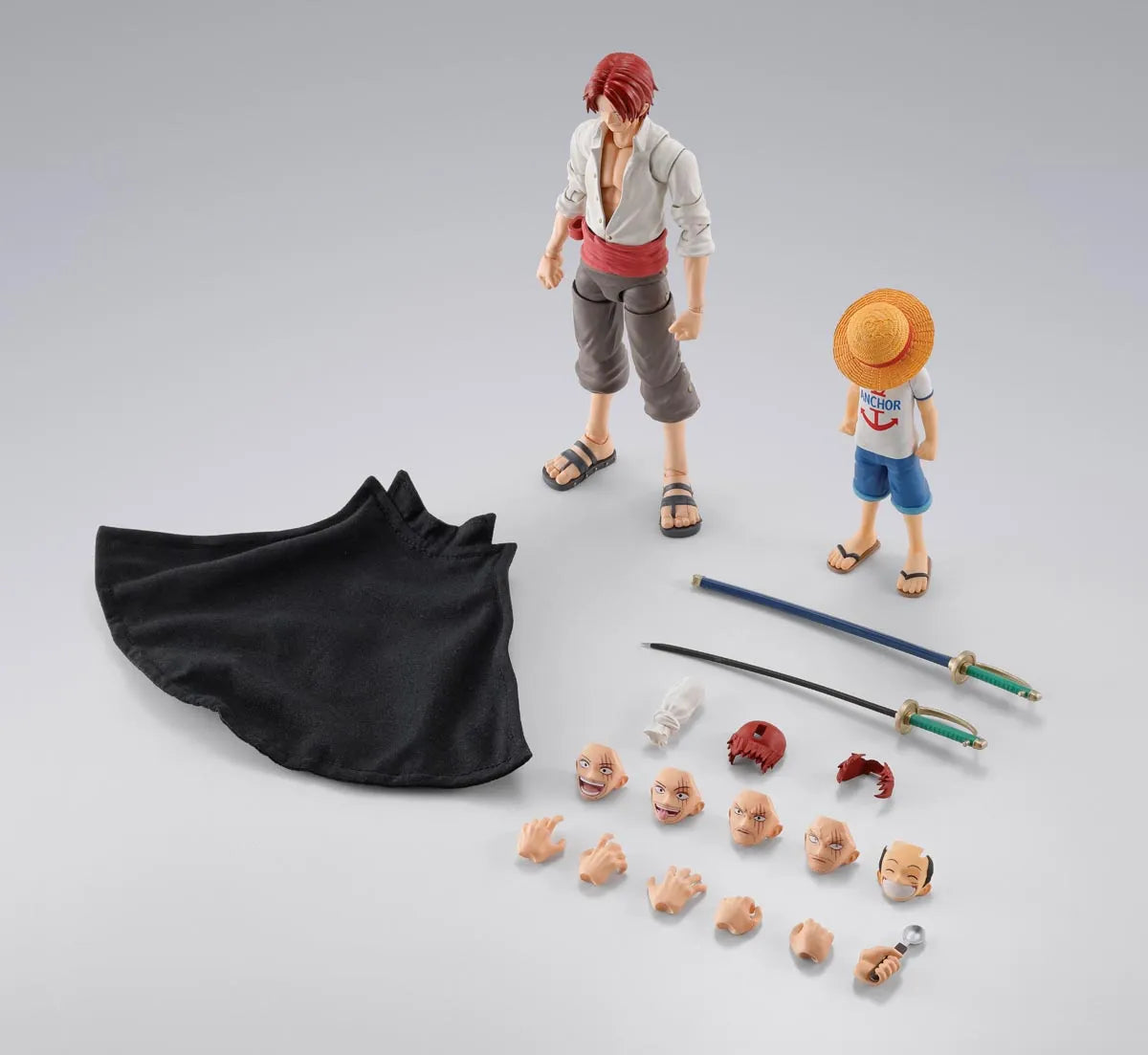 Shanks & Monkey.D.Luffy -Childhood- "One Piece", TAMASHII NATIONS S.H.Figuarts showing all accessories