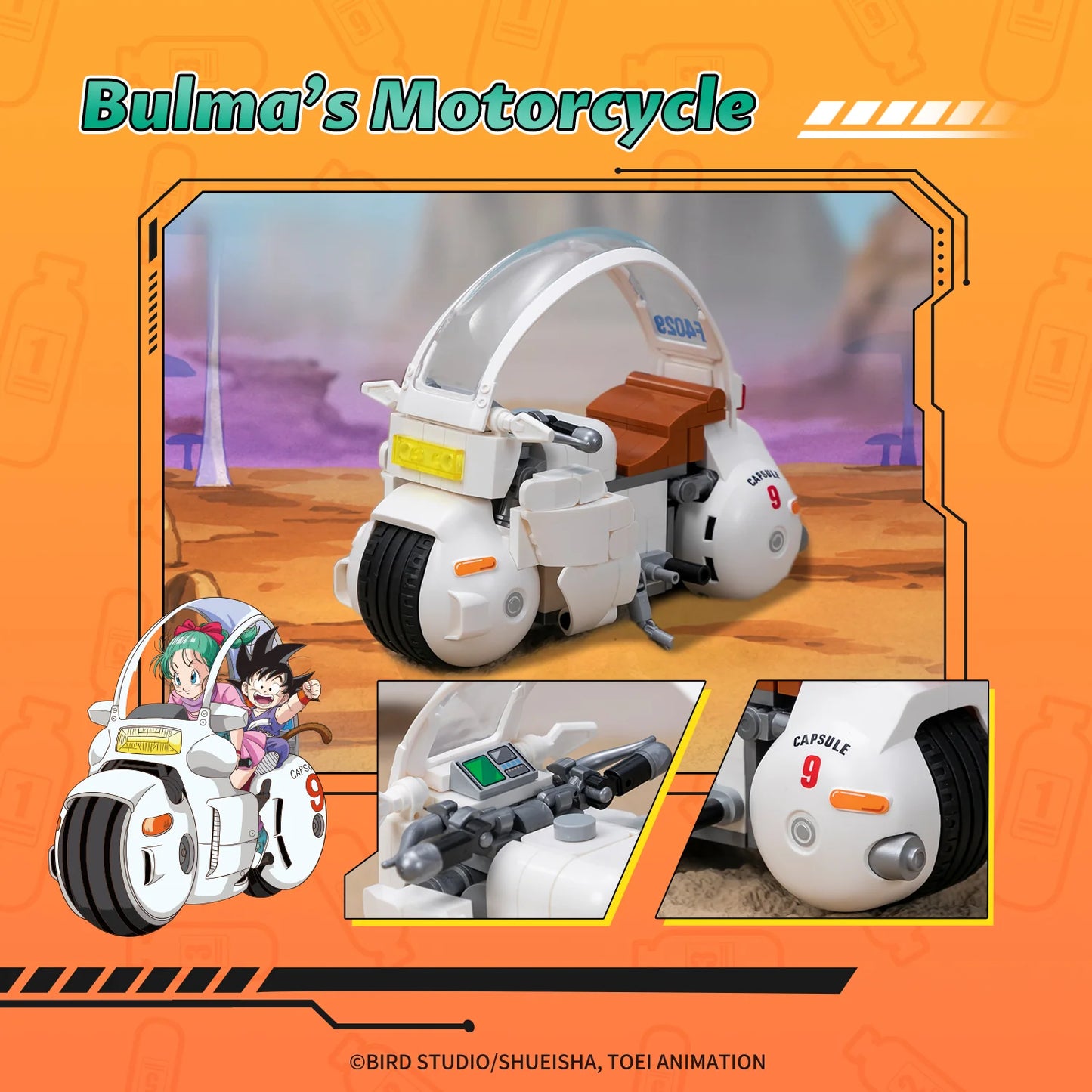 Bulma's Motorcycle "Dragon Ball Z" Building Block Set | Pantasy