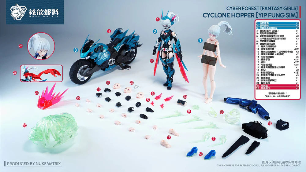 Nuke Matrix Cyber Forest (Fantasy Girls) Cyclone Hopper: Yip Fung Sim 1/12 Scale Model Kit (With Bonus) | Nuke Matrix