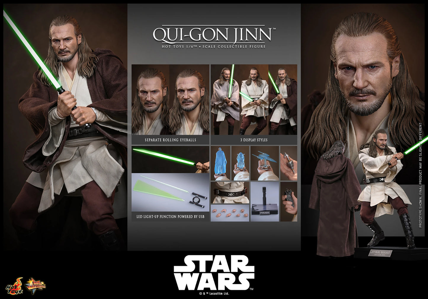 Hot Toys 1/6 Qui-Gon Jinn "Star Wars: The Phantom Menace" | Hot Toys 1/6 Scale