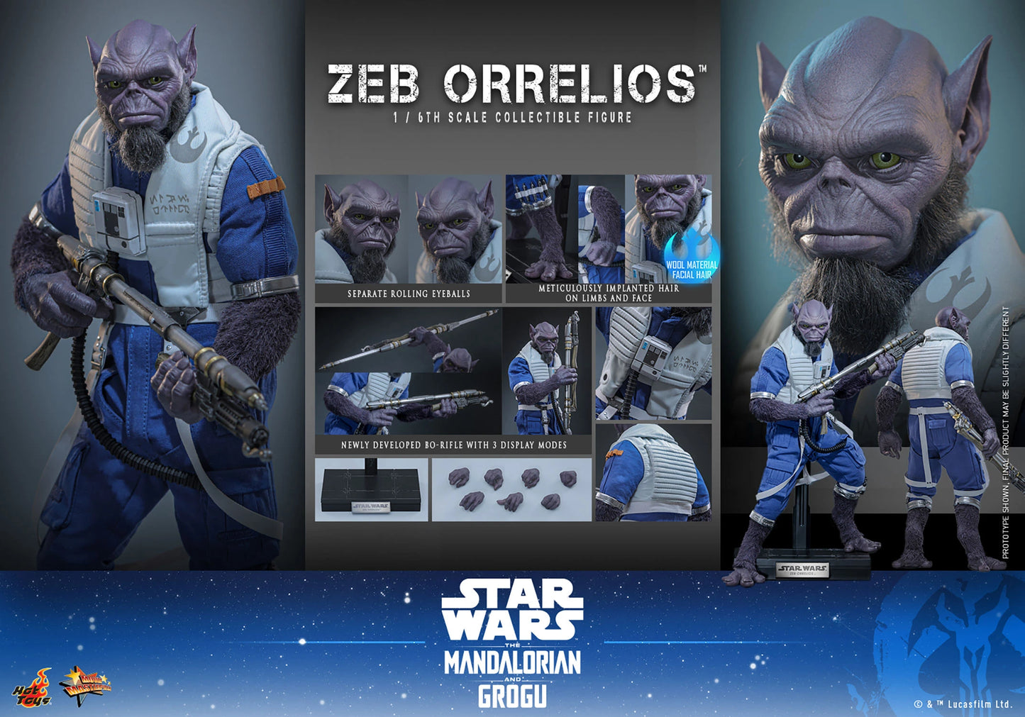 Hot Toys 1/6 Zeb Orrelios "Star Wars: The Mandalorian and Grugu" | Hot Toys 1/6 Scale