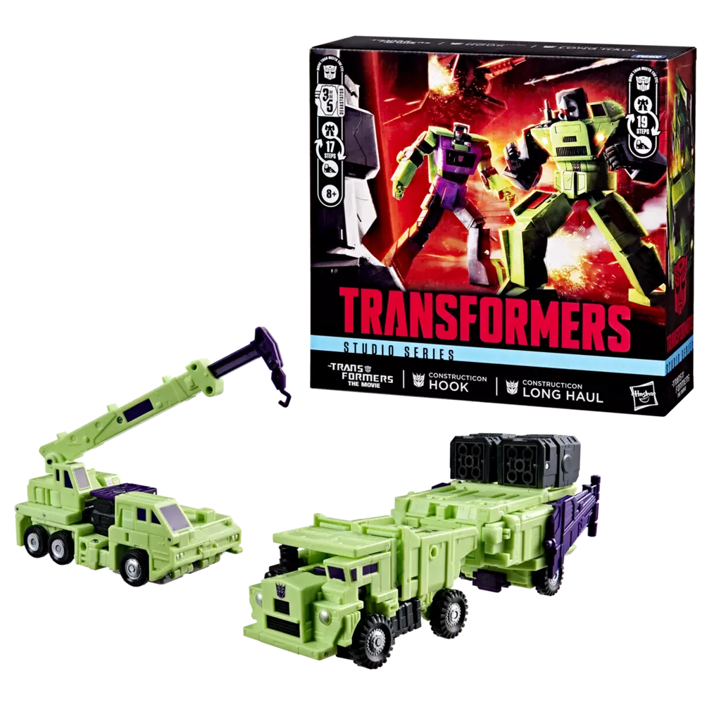 Transformers Studio Series Transformers: The Movie Constructicon Long Haul & Hook