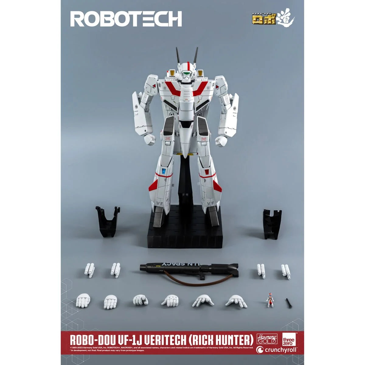 Robotech VF-1J Veritech Rick Hunter ROBO-DOU Action Figure Threezero all accessories