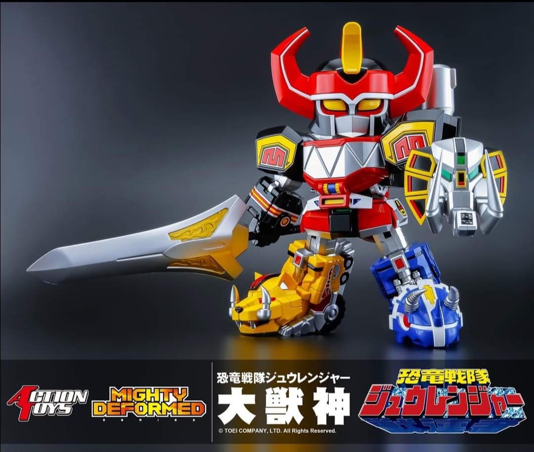 Mighty Deformed Power Rangers Dino Megazord Kyoryu Sentai Zyuranger standing