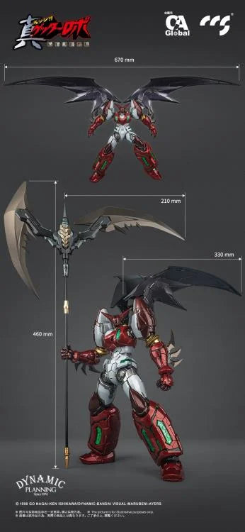 Getter Robo Armageddon MORTAL MIND Shin Getter 1 (Stars Slasher Ver.) Action Figure by CCSTOYS showing sizes