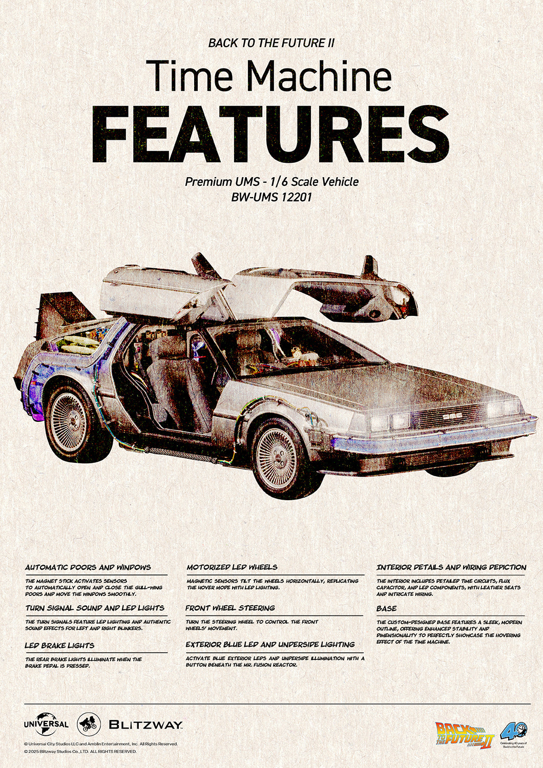 Pre Order Back to the Future II Delorean Time Machine 1/6 by Blitzway (+Bonus)