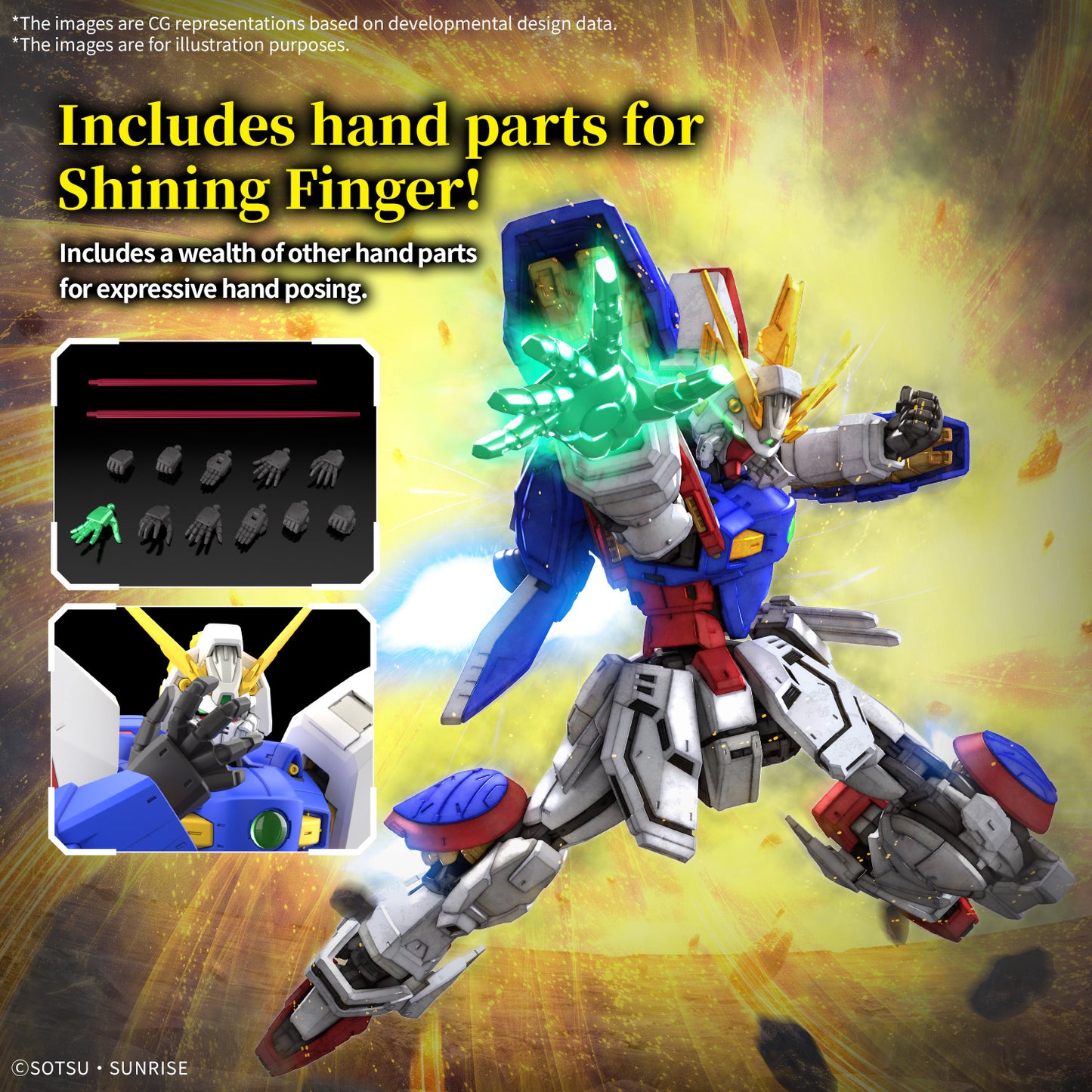 Pre Order RG Shining Gundam "Mobile Fighter G Gundam" - Bandai Hobby 1/144 Scale Real Grade Model Kit