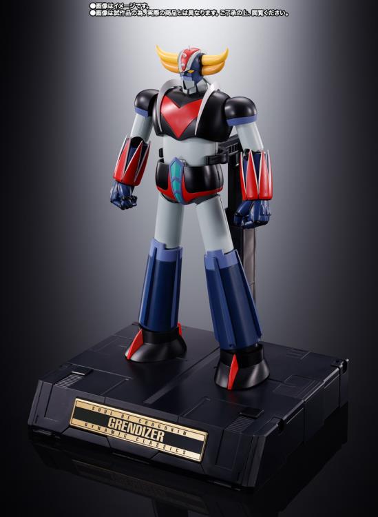 UFO Robot Grendizer Soul of Chogokin GX-76SP Grendizer (D.C. Anime Color Ver.) standing on stand
