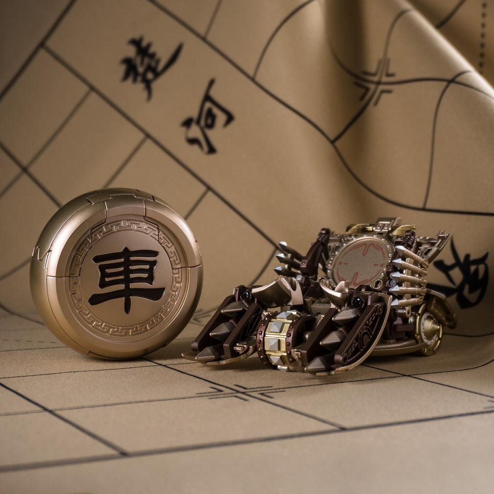 IVIIMEE Toys Transforming Chinese Chess (Xiangqi) Dazzling Golden Version Set Of 8 with Base