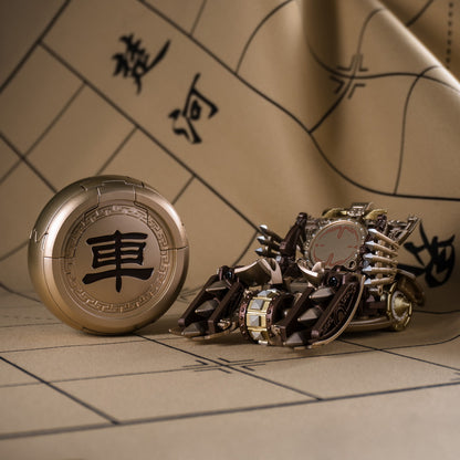 IVIIMEE Toys Transforming Chinese Chess (Xiangqi) Dazzling Golden Version Set Of 8 with Base