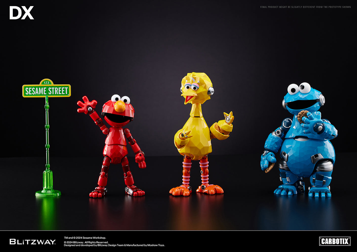 Pre Order Sesame Street Iconic Trio Reimagined DX Version - Blitzway Carbotix Action Figure