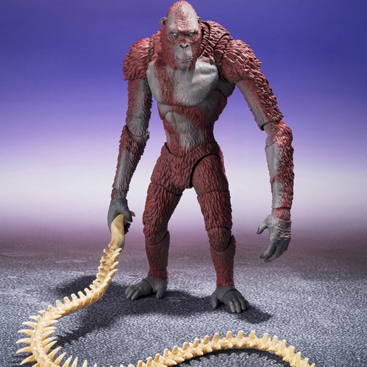 SKAR KING FROM GODZILLA x KONG: THE NEW EMPIRE  “GODZILLA x KONG: THE NEW EMPIRE”  TAMASHII NATIONS S.H.MonsterArts close up standing pose with whip