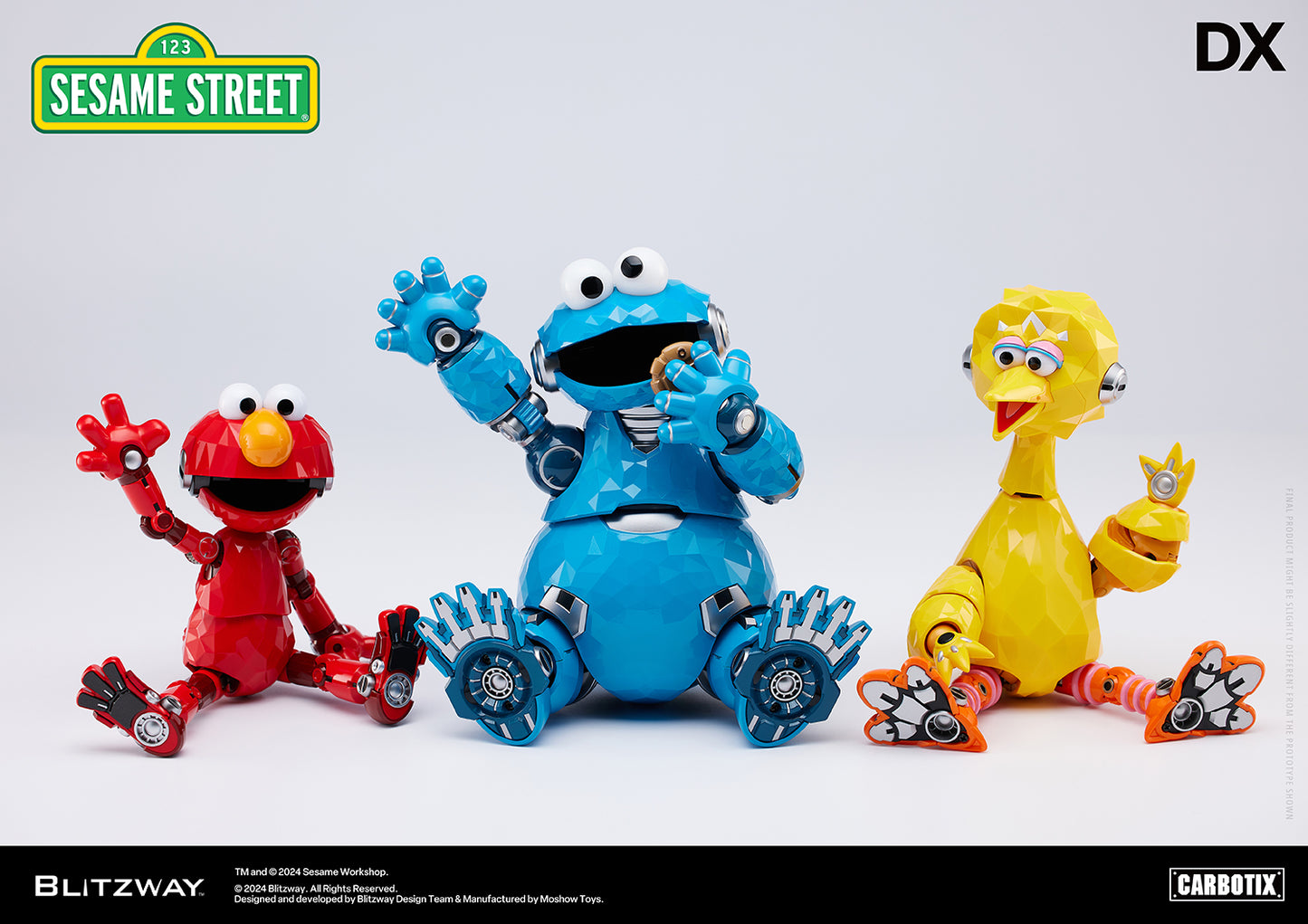 Pre Order Sesame Street Iconic Trio Reimagined DX Version - Blitzway Carbotix Action Figure