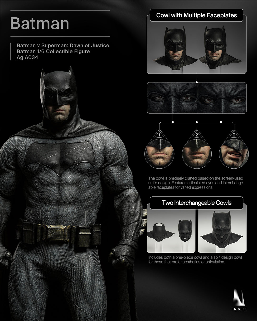 InArt 1/6 BVS Batman "Batman v Superman: Dawn of Justice" | InArt 1/6 Scale