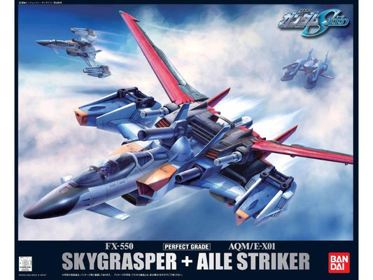 PG FX-550 Skygrasper + AQM/E-X01 Aile Striker "Gundam Seed" - Bandai Hobby 1/60 Scale Perfect Grade Model Kit
