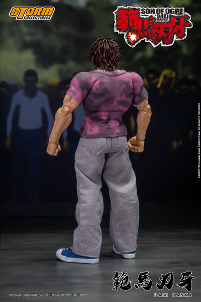 BAKI HANMA "SON OF THE ORGE" Action Figuree Storm Collectibles back view with cloths