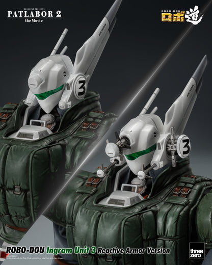 Patlabor 2: The Movie - ROBO-DOU Ingram Unit 3 Reactive Armor Version showing head gimmick
