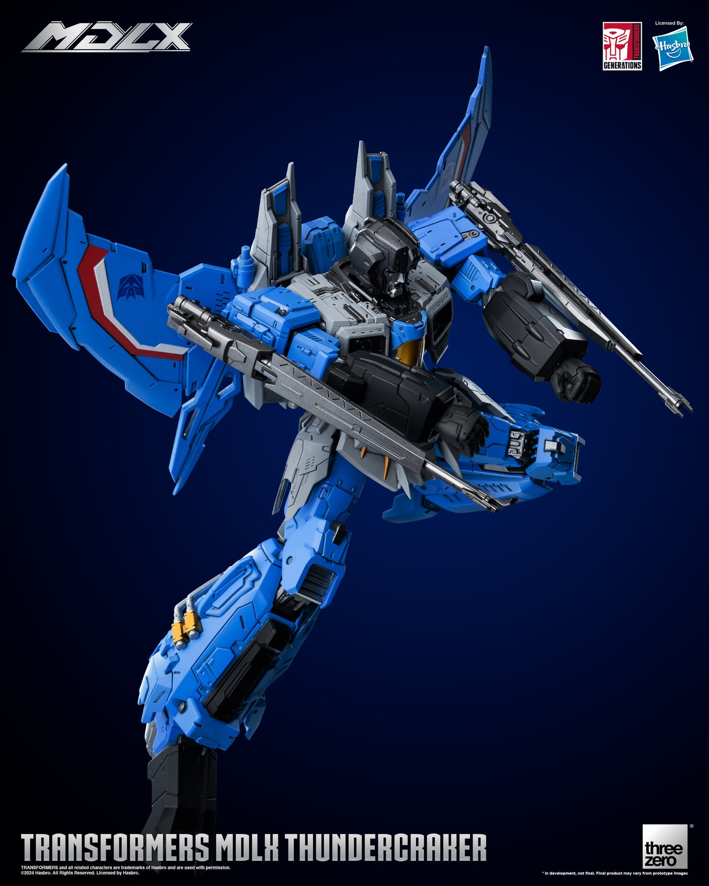 Transformers MDLX Articulated Figure Series Thundercracker double gun shooting pose