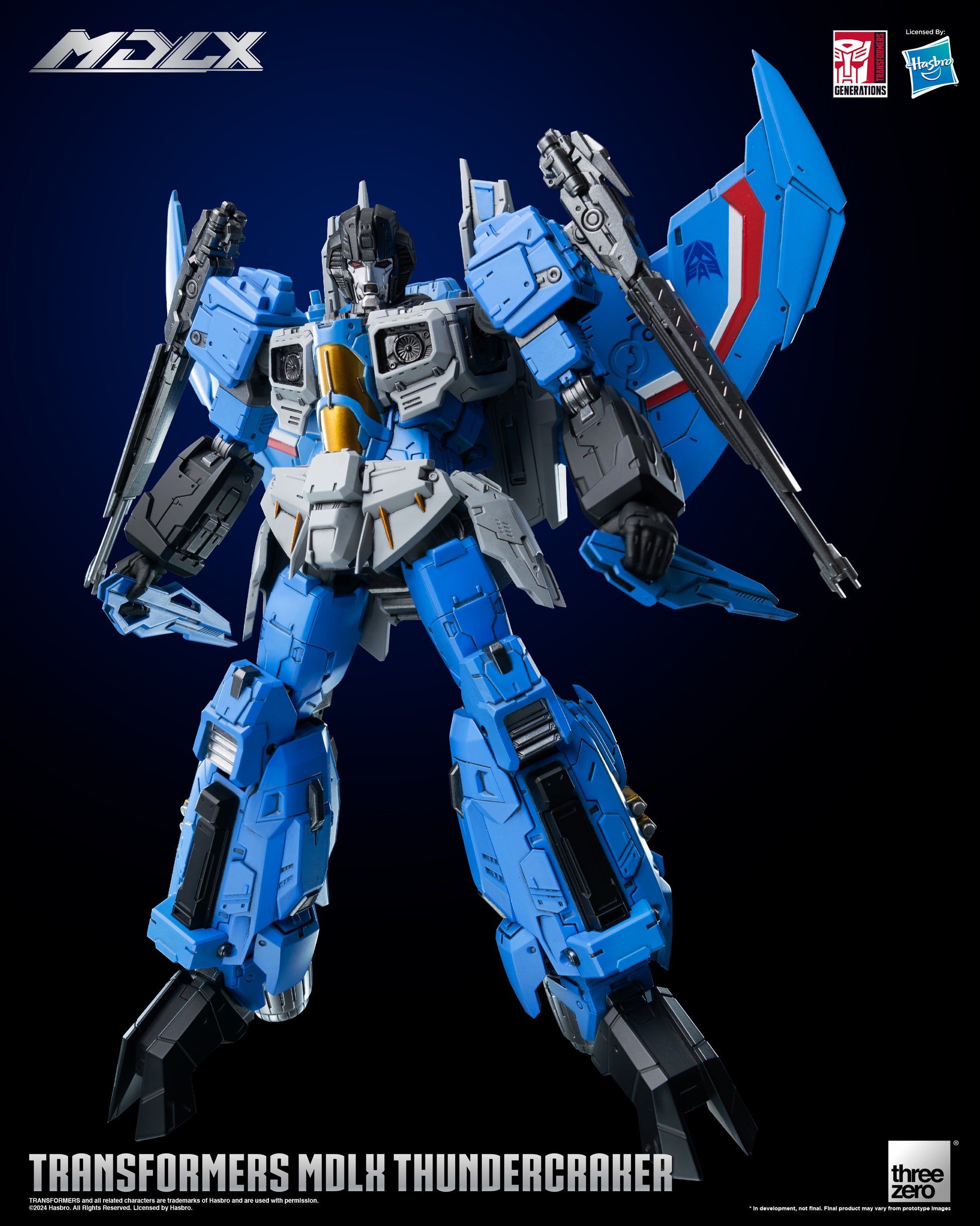 Transformers MDLX Articulated Figure Series Thundercracker standing with 2 hand weapons