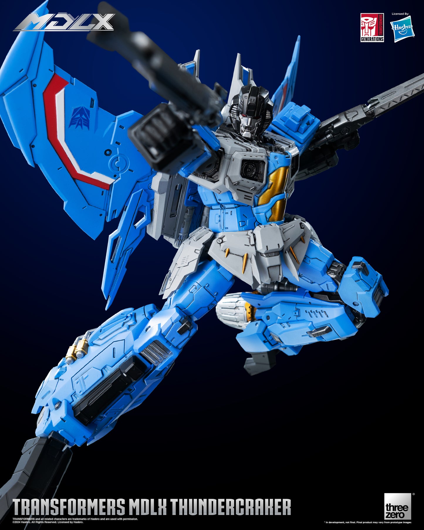Transformers MDLX Articulated Figure Series Thundercracker right hand gun pointing flight pose