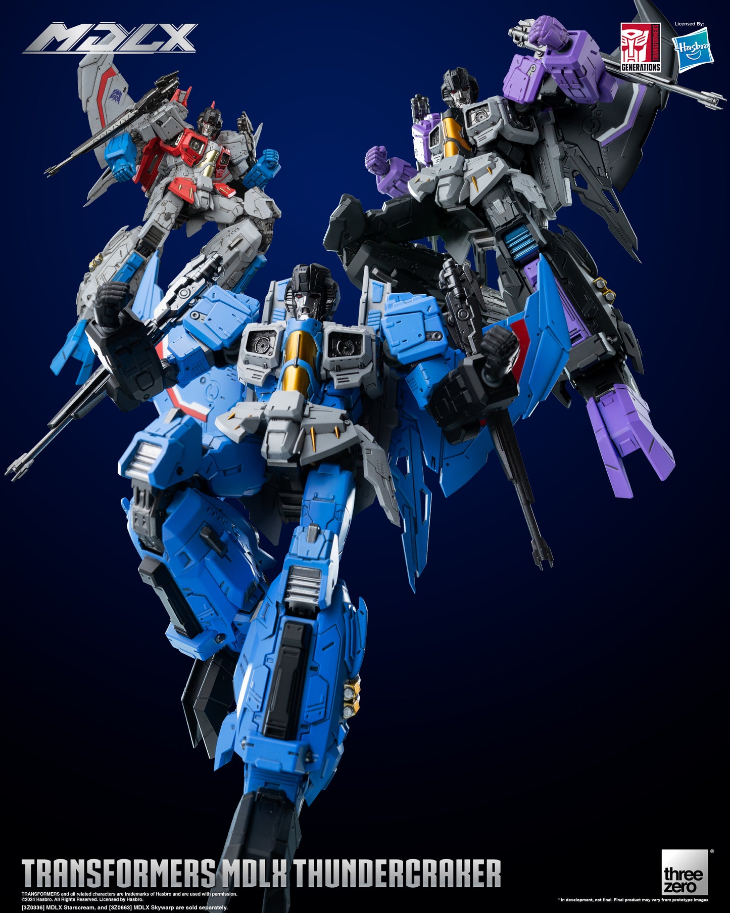 Transformers MDLX Articulated Figure Series Thundercracker all three jets