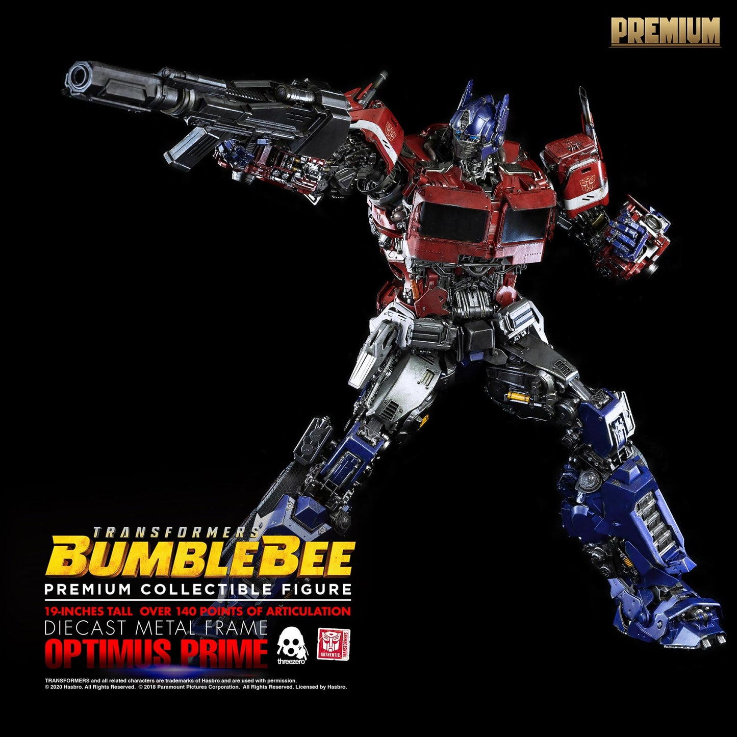 Premium Optimus Prime Diecast Metal Frame Statue "Transformers Bumblebee" - Hasbro and Threezero