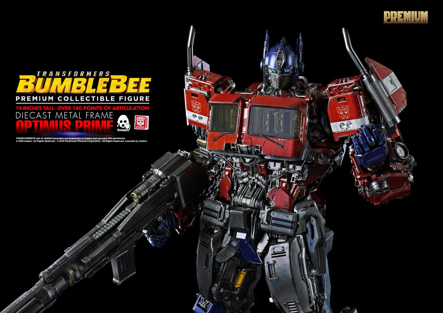 Premium Optimus Prime Diecast Metal Frame Statue "Transformers Bumblebee" - Hasbro and Threezero