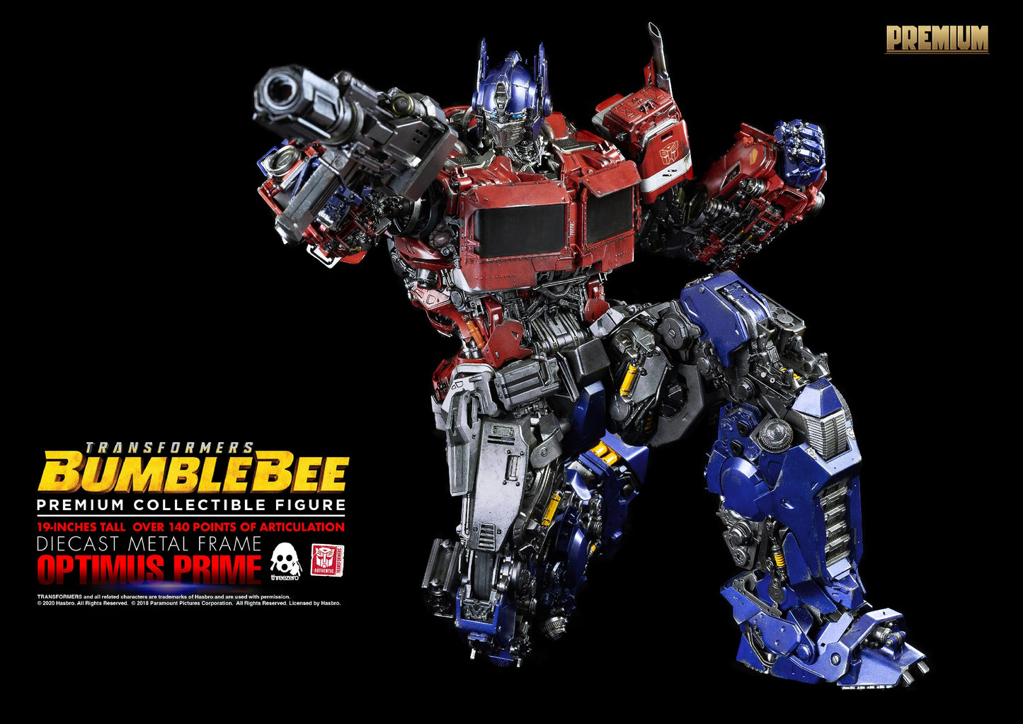 Premium Optimus Prime Diecast Metal Frame Statue "Transformers Bumblebee" - Hasbro and Threezero