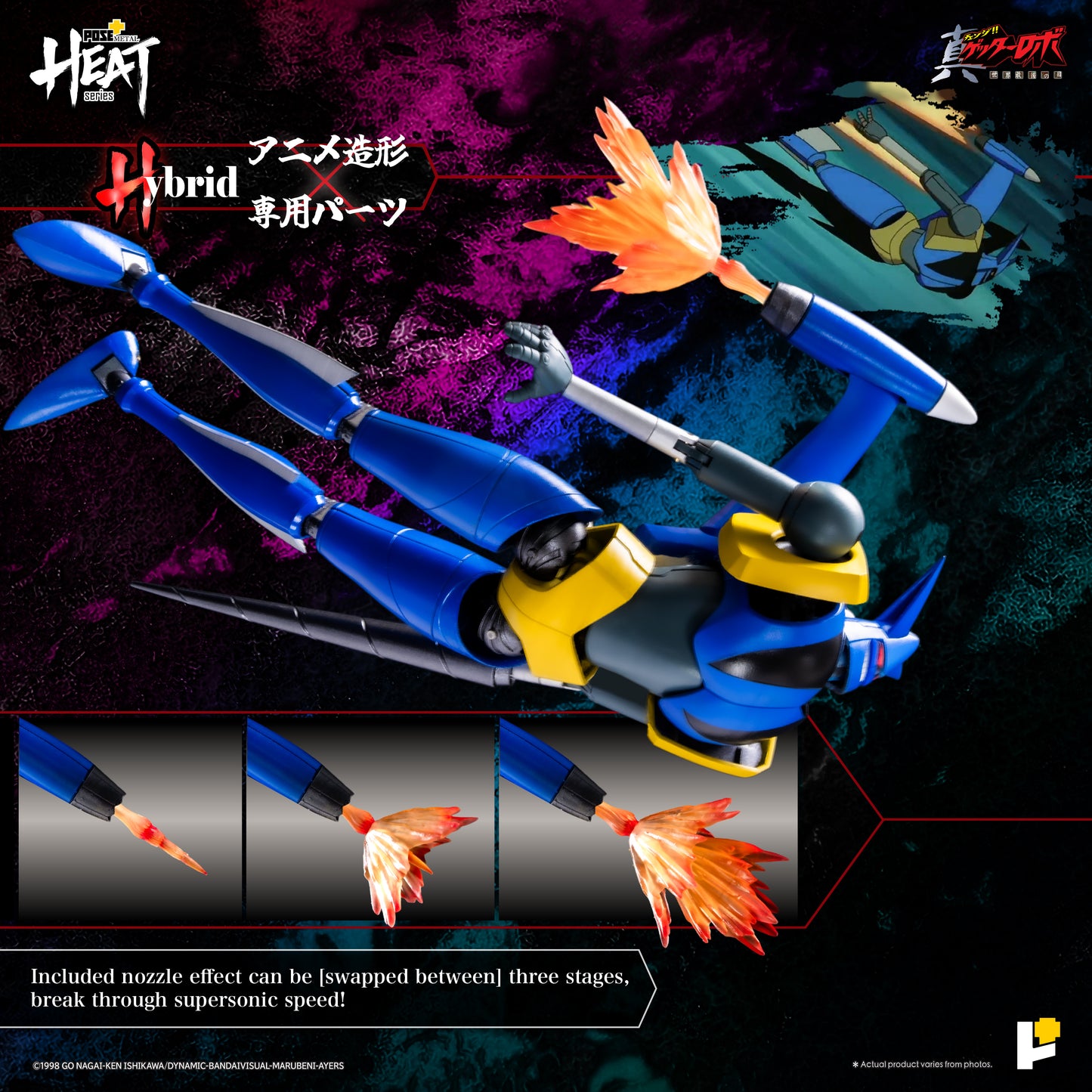 Pre Order Getter Robo Armageddon Pose+ Metal Heat Series Getter Liger