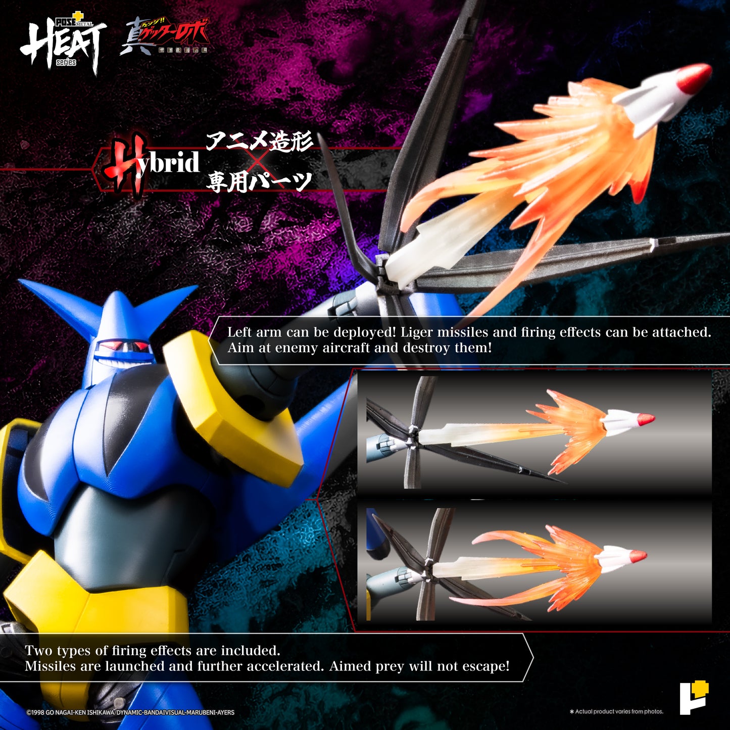 Pre Order Getter Robo Armageddon Pose+ Metal Heat Series Getter Liger
