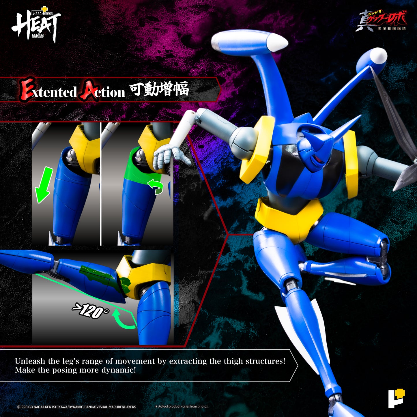 Pre Order Getter Robo Armageddon Pose+ Metal Heat Series Getter Liger