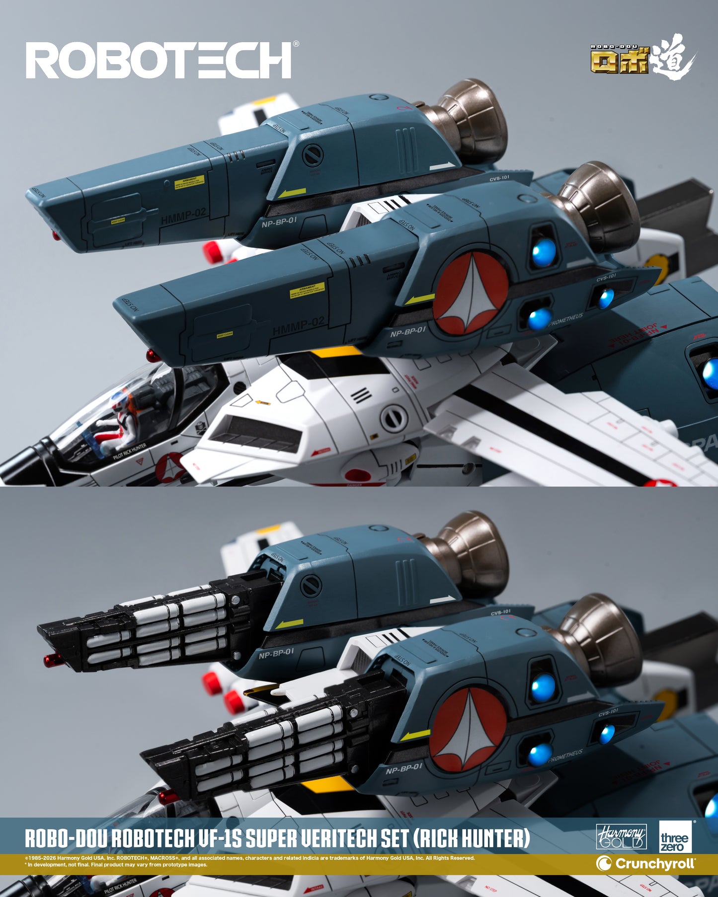 ROBO-DOU VF‐1S Veritech (Roy Fokker) Super Veritech Set "Robotech" | Threezero