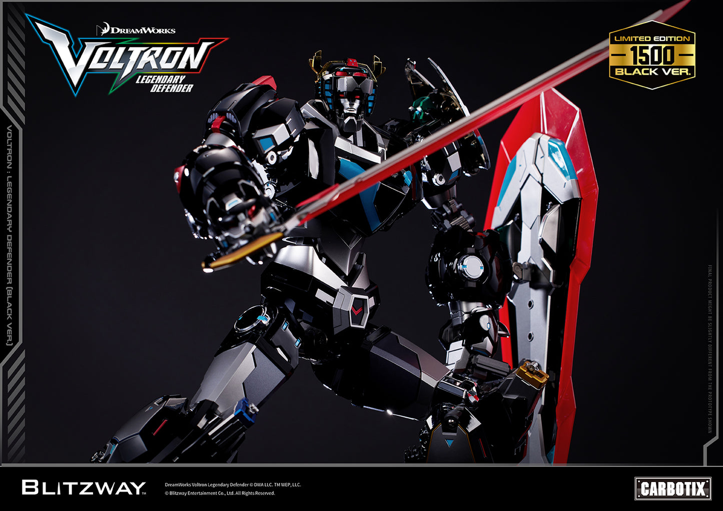 Blitzway Carbotix Black Voltron Legendary Defender (Special Limited Edition Black Version) | Blitzway