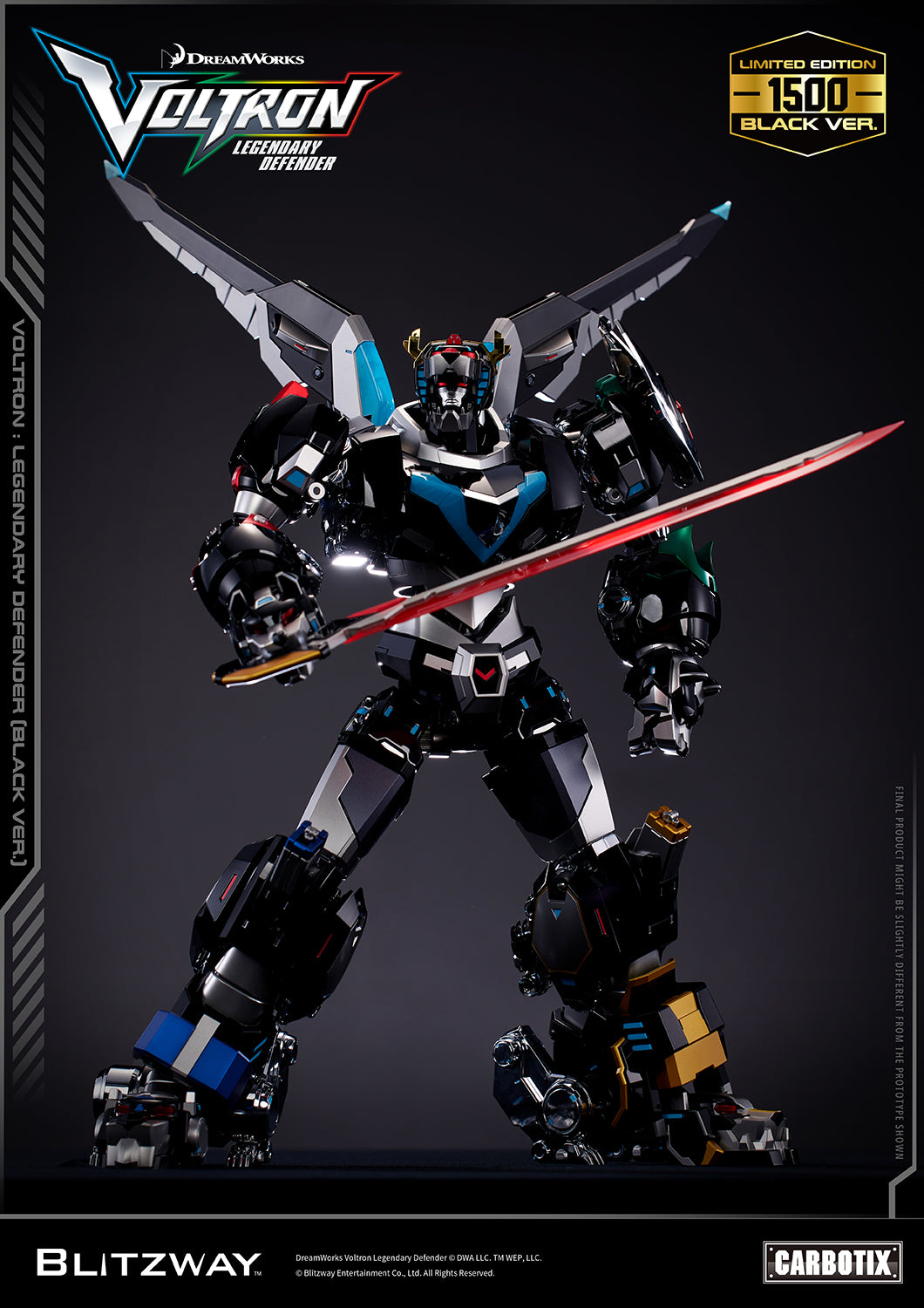 Blitzway Carbotix Black Voltron Legendary Defender (Special Limited Edition Black Version) | Blitzway