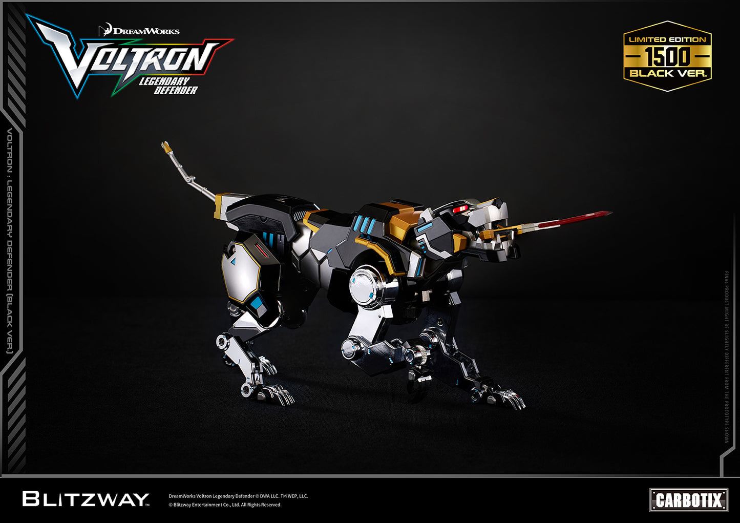 Blitzway Carbotix Black Voltron Legendary Defender (Special Limited Edition Black Version) | Blitzway