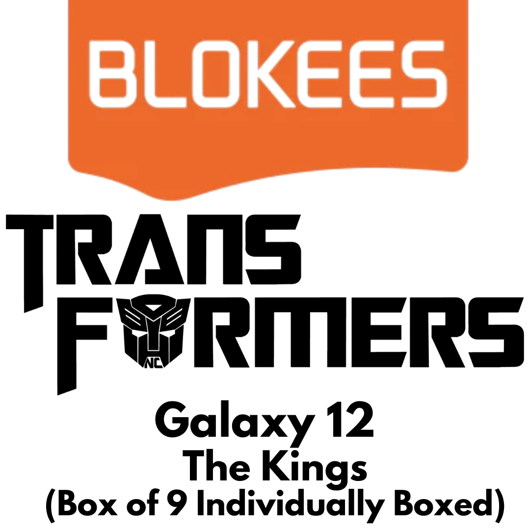 Blokees Transformers Galaxy Version 12 The Kings case of 9 announcement graphic; product photos pending