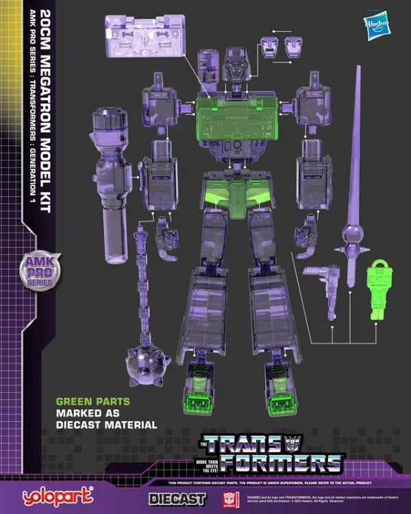 Transformers Megatron Advanced Model Kit Pro by Yolopark showing off all diecast parts and accessories