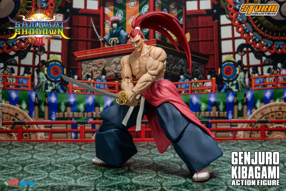 Samurai Shodown Genjuro Kibagami 1/12 Scale Action Figure sword slicing