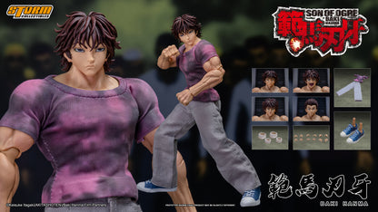 BAKI HANMA "SON OF THE ORGE" Action Figuree Storm Collectibles showing all accessories