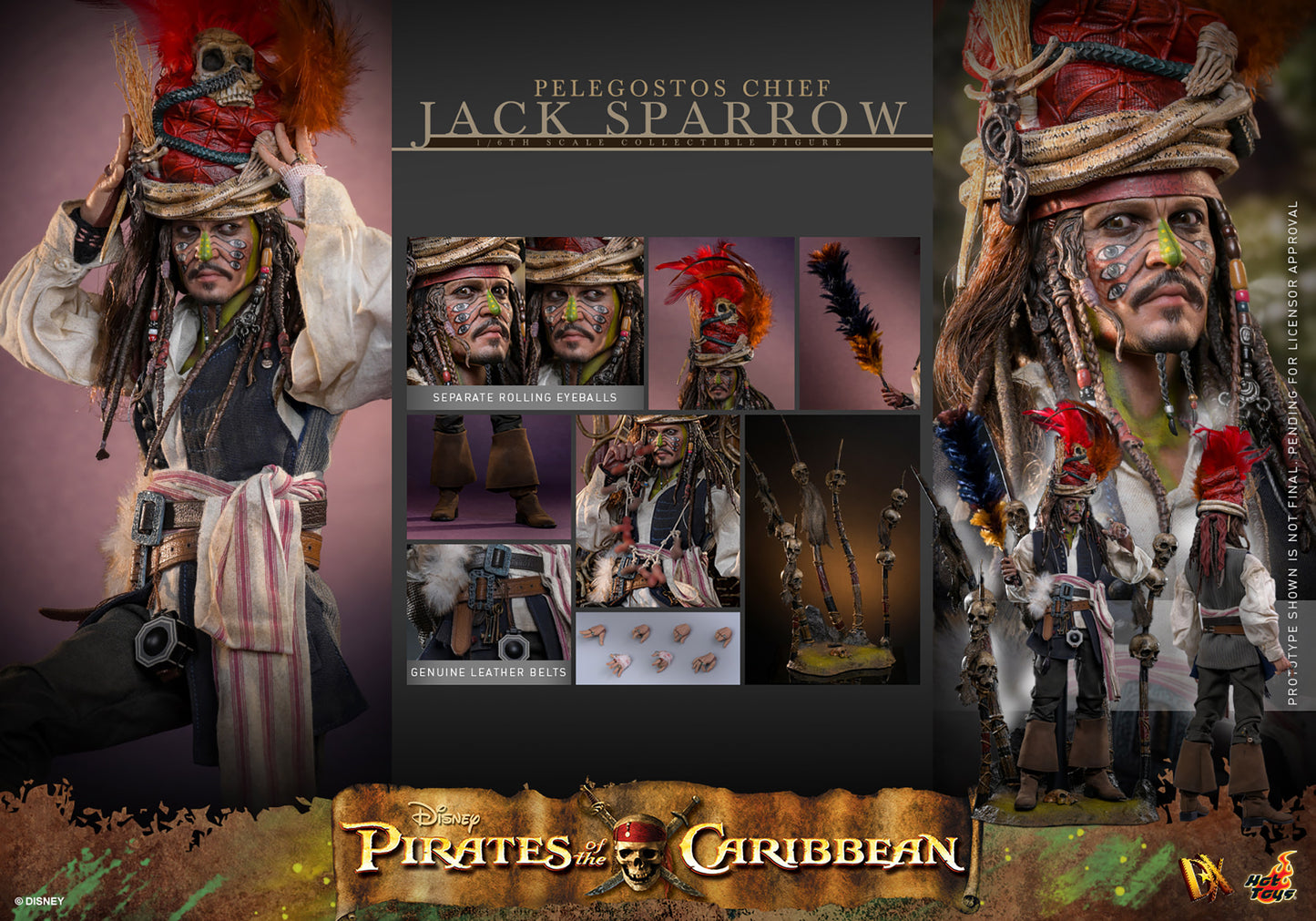 Hot Toys 1/6 Pelegostos Chief Jack Sparrow "Pirates of the Caribbean: Dead Man’s Chest" | Hot Toys 1/6 Scale