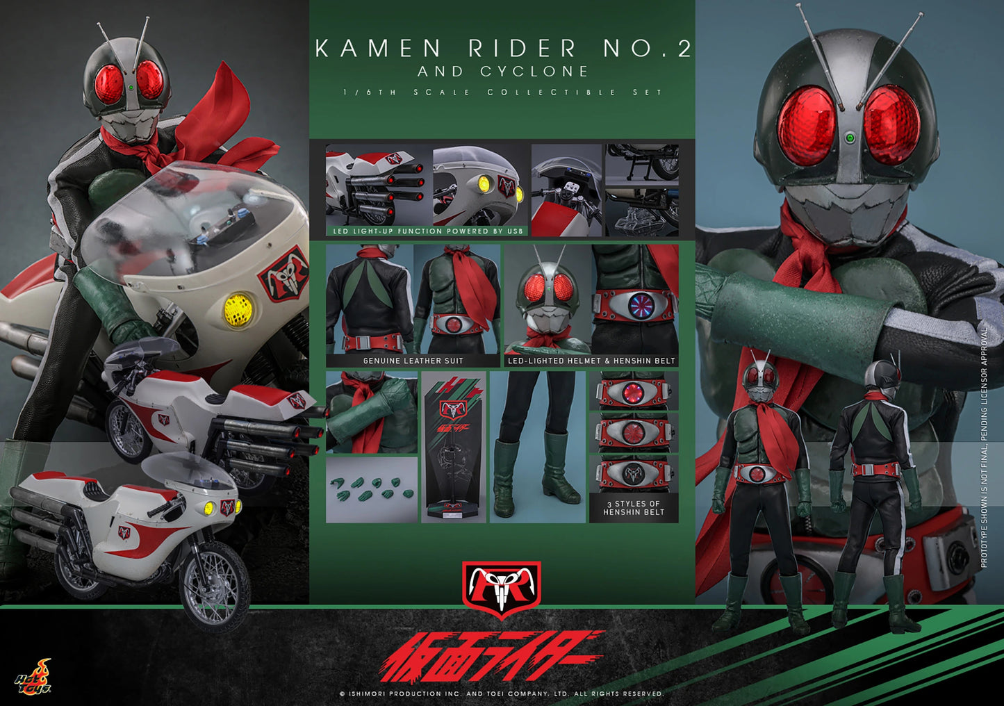 Hot Toys 1/6 Kamen Rider No.2 and Cyclone "Kamen Rider" | Hot Toys 1/6 Scale