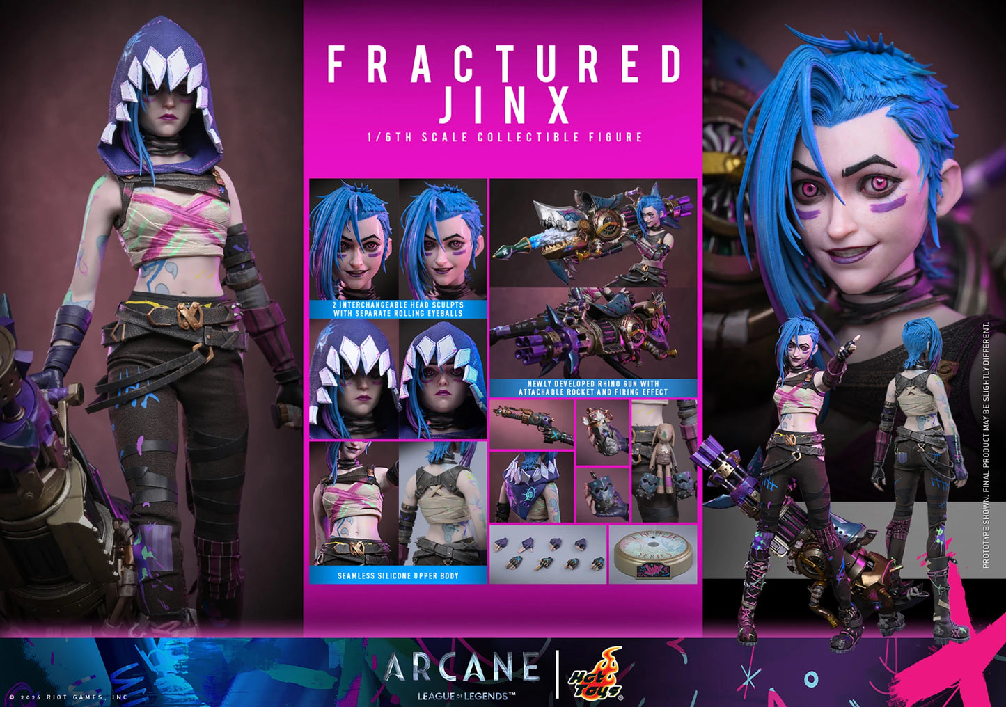 Hot Toys 1/6 Fractured Jinx "Arcane" | Hot Toys 1/6 Scale